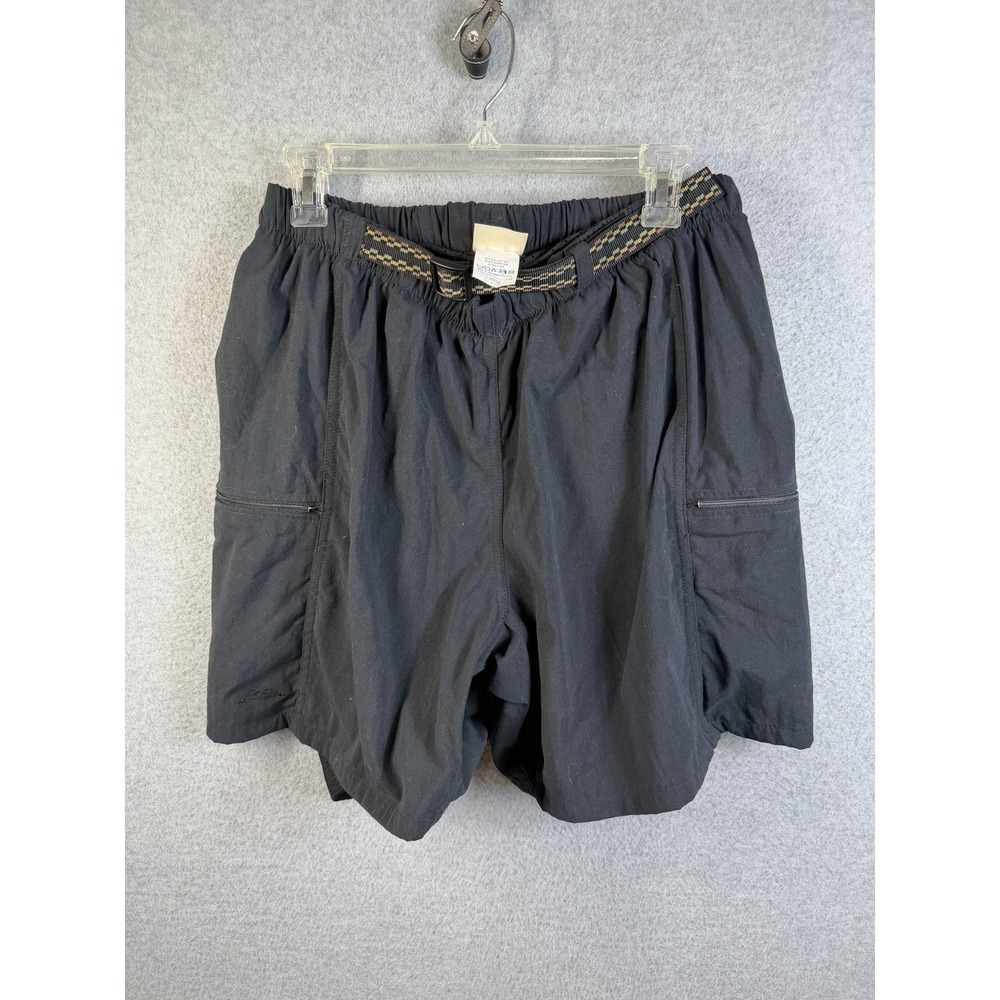 Vintage L.L. Bean Shorts Mens Large Black Mountain Bike Cycling Lined‎ USA